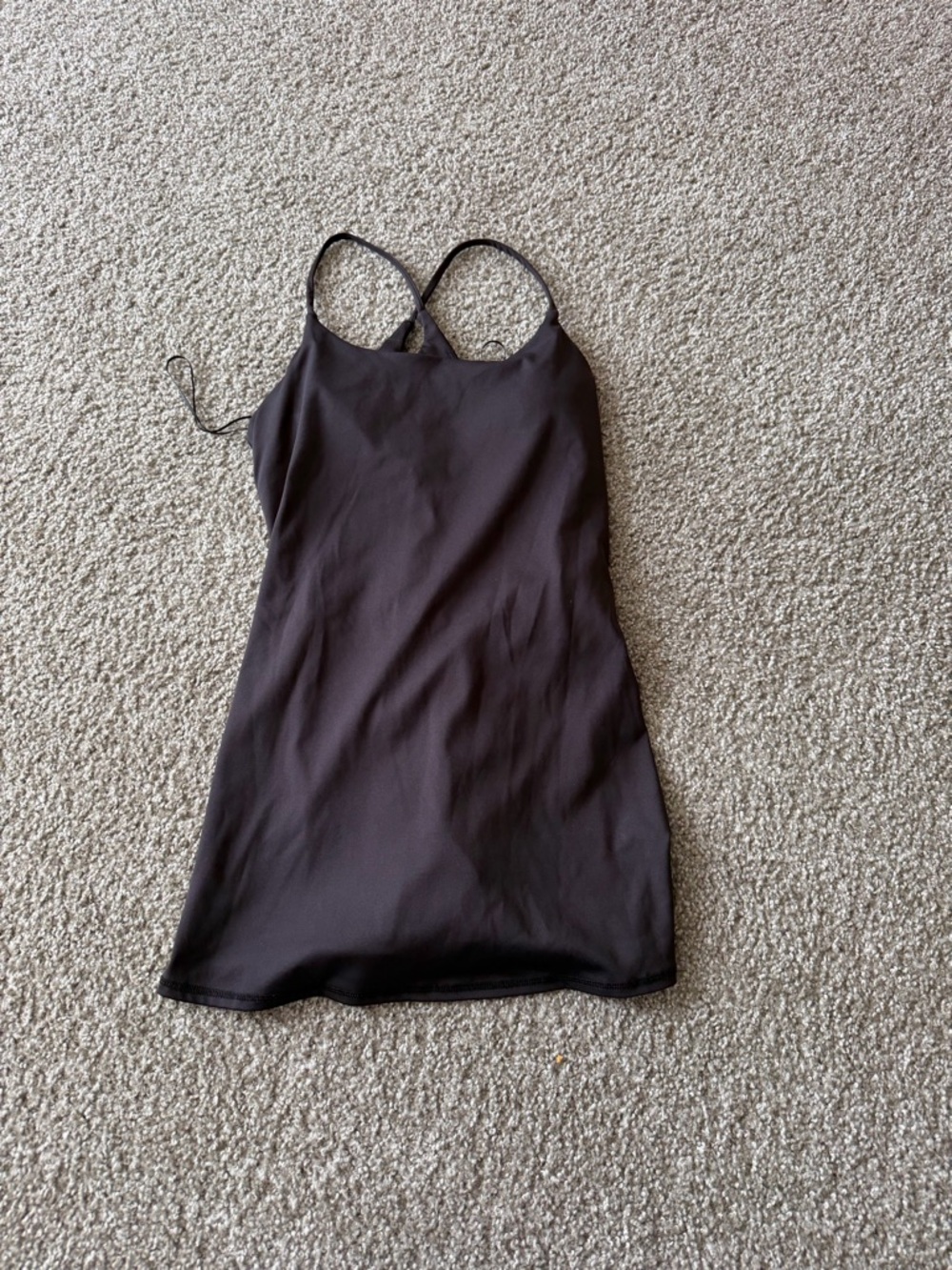 Black Tennis Dress with Thin Straps and built in shorts